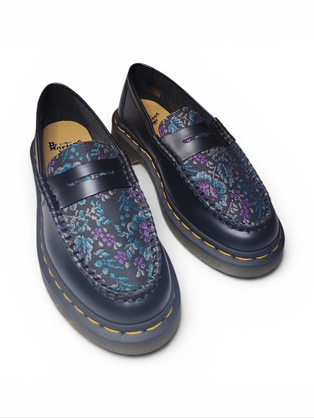 Dr. Martens Penton Floral Jaquard Loafers With Enbroidered  Detail